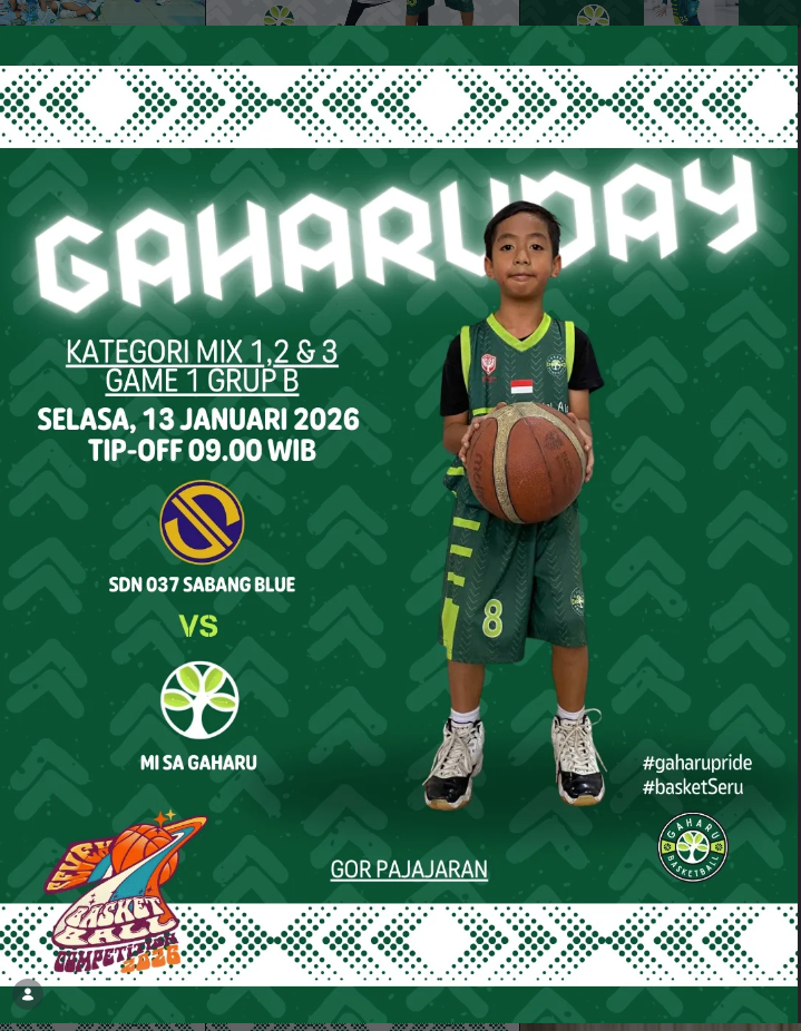 Bismillahirrahmanirrahim  Pertandingan pertama bagi teman-teman kecil Gaharu Basketball.